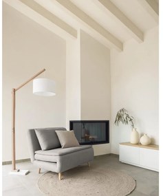 Világosszürke-elefántcsont színű kézi szövésű gyapjú kerek szőnyeg ø 200 cm Takashi – Kave Home