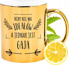 Prémium Arany Csillogó Bögre Gaia Ajándék Nyomtatott Fotóval