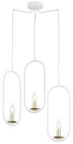 Jupiter 1814 - PI3 E14 - Csillár zsinóron PONTI 3xE14/40W/230V fehér