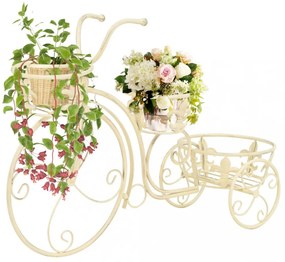 vintage stílusú bicikli-formájú fém virágtartó állvány