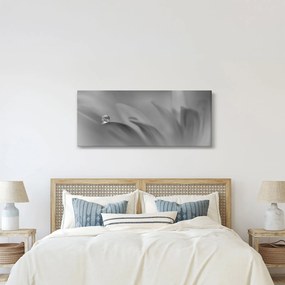 Kép - Csepp a virágon, fekete-fehér (120x50 cm)