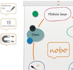 Flipchart tábla, mobil, mágneses felület, 70x100 cm, EcoLabel, NOBO Premium Plus, fehér (VN5702)