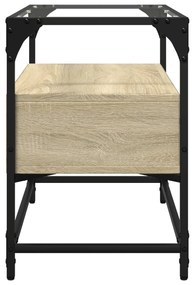 sonoma tölgy szerelt fa TV-szekrény üveglappal 60 x 35 x 51 cm