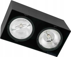 Falra szerelhető lámpatest Plaza 2xGU10 AR111 Fekete