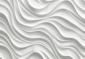 Fotótapéta - 3D fehér hullámok (147x102 cm)