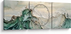 Kép - 3D tengeri absztrakció (órával) (90x30 cm)