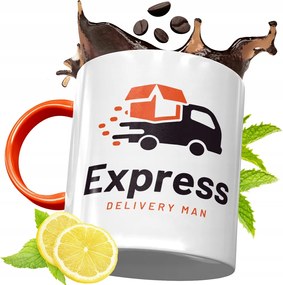 Narancssárga Bögre Futárnak Születésnapi Ajándék fényképes nyomtatással