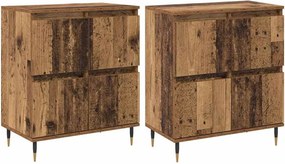 vidaXL Tárolószekrény 2 pcs Öreg fa 60 x 35 x 70 cm