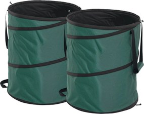 Outsunny Kerti Táska 2x160L Vízálló Kerti Hulladéktáska Fogantyúkkal, Tartós Levéltáska, Önálló Kerti Táskák, Újrahasználható Kerti Hulladéktáskák Ker