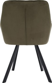 Design fotel, zöld Velvet/fekete, PETIN