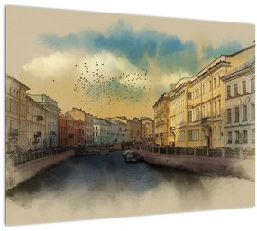 Kép - Moyka, folyó, St. Petersburg, Oroszország (üvegen) (70x50 cm)