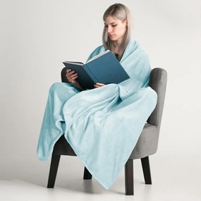 Mic világoskék mikroszálas takaró, 160 x 210 cm - DecoKing