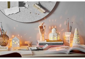 Lighthouse fehér karácsonyi kerámia gyertyatartó, ø 9 cm - Kähler Design