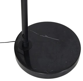 Modern íves állólámpa fekete, dupla fekete-arany árnyalattal - XXL