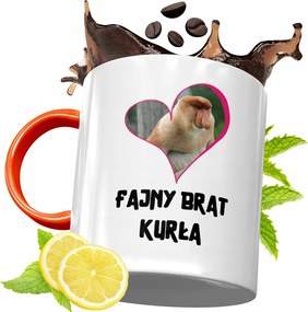 Narancssárga Bögre Testvérnek Ajándékba, fényképes nyomattal