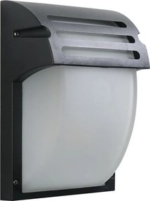 PREZENT 39038 AMALFI III. Modern Kültéri Fali Lámpa Matt Fekete, Fagyasztott Üveg E27 IP44