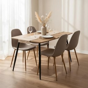 AVENBERG NATURAL 4+1 Étkezőgarnitúra, bézs