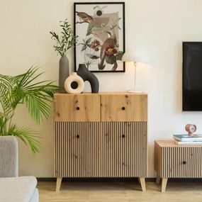 BERLIN 2 ajtós, 2 fiókos szekrény | Artisan Tölgy