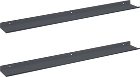 vidaXL Lebegő polc 2 pcs Antracit 80 x 9 x 2,5 cm Acél