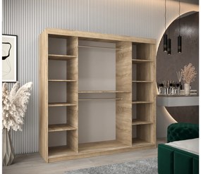 Ruhásszekrény 200 cm Toki (szonoma tölgy + matt fehér). 1064856