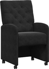 vidaXL Kerekes Étkező Székek 2 pcs Fekete 58 x 67 x 97 cm Bársony