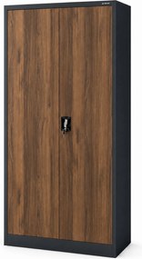 Antracit / dió rekeszes fémszekrény: Eco Design TOMASZ, 900 x 1850 x 450 mm