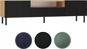 MIX RTV KAMA160 TV állvány (egyenes mintázat), tölgy-fekete