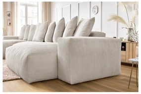 Krémszínű kordbársony sarokkanapé Voltaire – Bobochic Paris