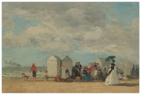 Kép - Eugène Boudin, Beach Scene, reprodukciók (90x60 cm)