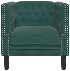 vidaXL sötétzöld bársony Chesterfield kanapéfotel