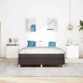 Boxrugós ágy Barna 140 x 200 cm Textil és mérnöki fa