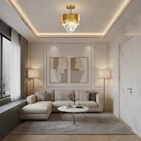 Brilagi - Plafonra szerelhető CRISTAL csillár, 5 x E14 (max. 40 W), 230 V, átmérő 43 cm