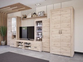 Luxara I. szekrénysor (Fehér Tölgy) 2 ajtós ruhás elemmel modern
