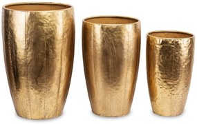 Kaspó 3 db-os szett, arany fém 97149 62x39.5x39.5 54.5x34x34 46.5x28.5x28.5cm