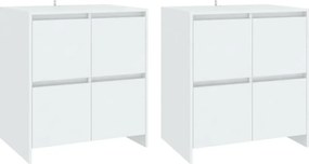 vidaXL 2 db fehér forgácslap tálalószekrény 70 x 41 x 75 cm