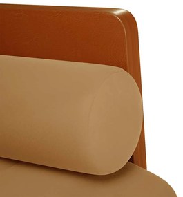 barna bársony loveseat kanapé párnákkal 110 cm