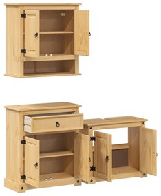 3 darabos fürdőszoba bútor szett Corona" tömör fa fenyőfa"