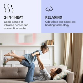 Klarstein Mojave 500 smart, infravörös hősugárzó 2 az 1-ben, konvektor, 60 x 60 cm, 500 W, RGB világítás