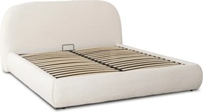 ROSSO ágy 160x200, krém boucle, ágyneműtartóval