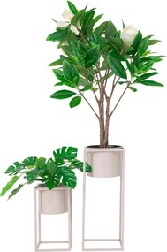 Marla virágcserepek, acél, bézsszürke, 2db