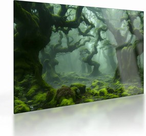 Üveg kép - Egy mohával borított erdő (70x50 cm)