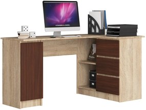 Sarok íróasztal - Akord Furniture - 155 cm - sonoma tölgy / wenge