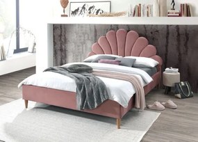 Santana Velvet Franciaágy 160cm Bársony - Antik rózsaszín