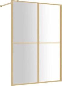 vidaXL aranyszínű zuhanyfal átlátszó ESG üveggel 140 x 195 cm