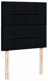 fekete szövet ottomán ágy matraccal &amp; LED-ek 80x200cm