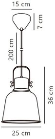 Nordlux - Csillár zsinóron ADRIAN 1xE27/25W/230V átm. 25 cm szürke
