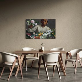 Kép - Frédéric Bazille, Young Woman with Peonies, reprodukciók (90x60 cm)