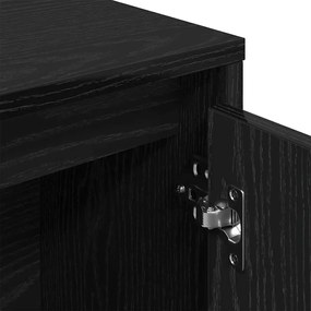 Könyvespolc fekete tölgy 89x24x101,5 cm Gépesített fa