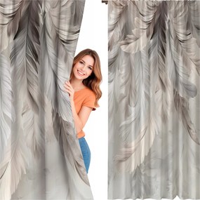 Kész Függöny Bézs Szalagos 140X250 CM Hálószoba Nappali Függöny 554