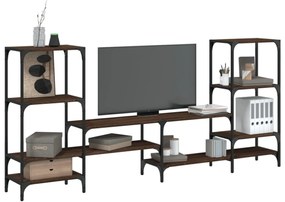 barna tölgy színű szerelt fa TV-szekrény 206,5x28,5x95 cm